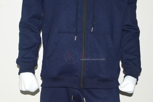 Premium Navy Fleece Tracksuit <b>Set</b> Heavyweight Organic Cotton Oversized Hooded Anti-Static Streetwear Sportswear Custom Logo OEM - Product Image 5