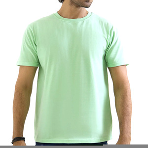 Men's Solid <b>Green</b> Short Sleeve O-Neck <b>T</b>-<b>Shirt</b> Regular Fit Casual 100% Cotton Jersey Knitted <b>Plain</b> Dyed Blank Design - Product Image 5