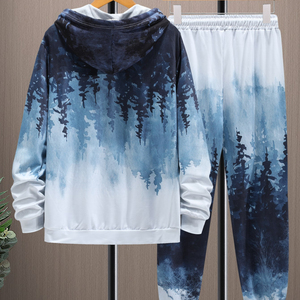 Unisex Full Length Tracksuit Pants Solid White Crew Neck Elastic Waist Casual Wear Breathable 100% Cotton Spring Style - Product Image 5