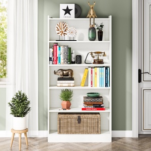 Libreria Tribesigns Alta 183 cm Bianca con Ripiani Portaoggetti, Grande Scaffale Aperto in <span class=keywords><strong>Legno</strong></span> per Esposizione - Product Image 1