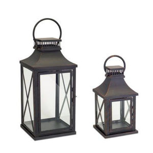 Lanternes métalliques élégantes avec composition en verre, finition peinture poudrée noire, pour la décoration de la maison, des mariages et des événements, à prix abordable. - Product Image 1