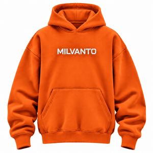 Sweat-shirt à capuche surdimensionné personnalisé brodé orange pour hommes et femmes, sweat-shirt à capuche de qualité supérieure, à épaules tombantes, en tissu épais - Product Image 1