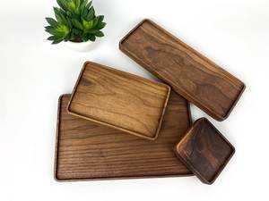Bandeja Rectangular de Madera Natural para Servir en el Hogar, Cocina, Comedor, Desayuno en la Cama, Servicio de Té y Café, Bocadillos, Presentación de Alimentos - Product Image 1