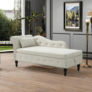 Banc de rangement pliable moderne et confortable en tissu rembourré avec couvercle relevable, cadre en acier, chaise longue pour appartement et salon - Product Image 1