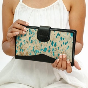 La más nueva cartera occidental de girasol de cuero con herramientas a mano, Cartera de mano de cuero genuino, Cartera de teléfono y tarjeta de crédito de piel de vaca personalizada para mujer - Product Image 4