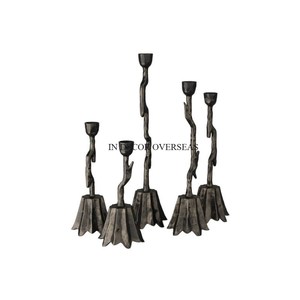 High Grade Gold Plated Fancy Stylish Designer <b>Prime</b> Quality Metal Made Made Candle Stick Holder With Black Marble Base - Product Image 2