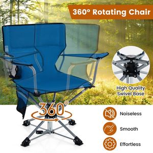 Sedia da Caccia Portatile Pieghevole con Rotazione a 360 Gradi, Portabicchieri in Rete e Tasche Portaoggetti - Product Image 6