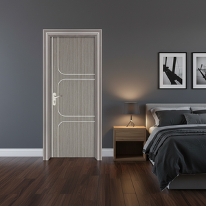 Fabricant vietnamien ODM, portes en bois massif résistantes à l'eau et à la chaleur, portes en MDF finies avec film PVC, portes d'entrée intérieures pour la maison - Product Image 2