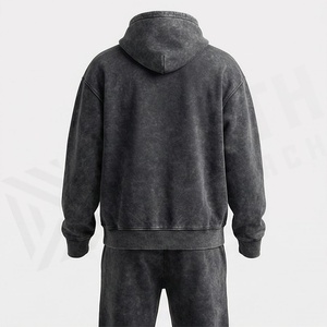 Custom Premium Mens Acid Washed Tracksuit Streetwear Hooded <b>Sweatpants</b> <b>Set</b> Plus Size For Outdoor Activities Sports Gym - Product Image 2