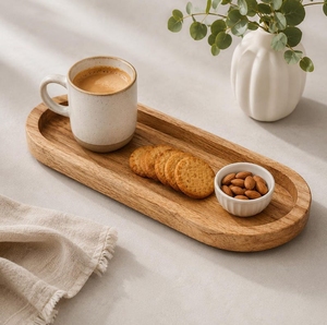 ชุดถาดไม้รูปวงรี Moradabad Art Metal Ware MAMW-140 ดีไซน์มินิมอล ถาดเสิร์ฟตกแต่ง บรรจุภัณฑ์แบบชิ้นเดียว - Product Image 5