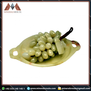 ถาดผลไม้โอนิกซ์สีเขียวงานตามสั่งหินแกะสลักสำหรับตกแต่งบ้านเส้นทางแร่ธาตุ - Product Image 2