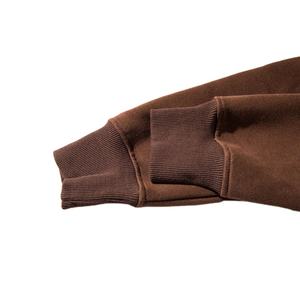 Sudadera con Capucha de Felpa de Algodón 100% Gruesa y Holgada de 14 oz para Hombre, Estilo Moderno 2022, Sin Cordones, Color Chocolate, Personalizable - Product Image 3