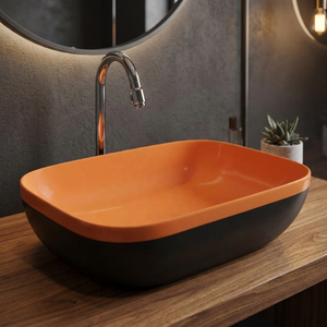 Artistic Printed Ceramic <b>Table</b> Top Wash Basin Italian Design Rectangular Countertop Bathroom Sink Bowl - Product Image 4