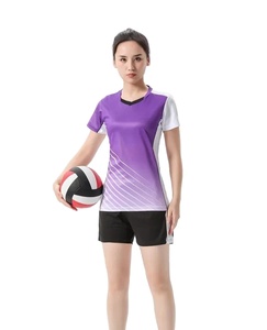 Conjunto de uniforme de voleibol personalizado transpirable de manga corta para mujer de secado rápido - Product Image 1