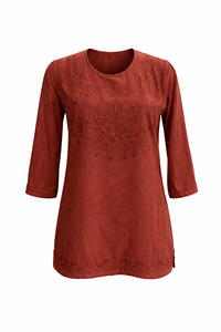 Haut en viscose brodé pour femme, vêtements de plage décontractés à manches courtes, fabricant - Product Image 2