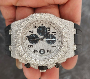 Ban đầu nửa Iced moissanite kim cương Đồng hồ hip hop phong cách vvs rõ ràng reloj de moissanita cơ khí chuyển động chống nước - Product Image 6