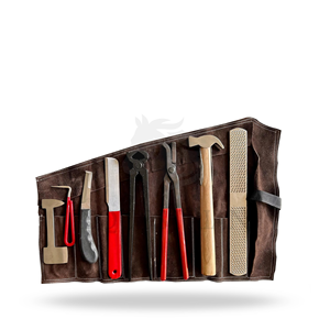 Kit d'outils pour sabots FARRIER, 8 pièces, en acier inoxydable, pour l'entretien des sabots des chevaux - Product Image 1