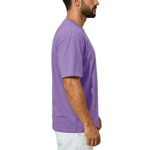 Camiseta Moderna para Hombre, Color Morado, con Bolsillo, Algodón Suave, Cuello Redondo, Manga Corta, Estilo Casual, Minimalista, Urbana, para Verano - Product Image 5
