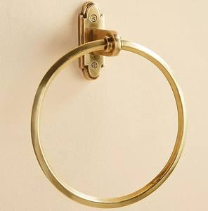 Support mural rond en laiton doré pour serviettes de bain, design élégant, accessoires de salle de bain décoratifs - Product Image 1