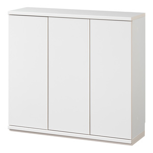 Bibliothèque moderne en MDF blanc, meuble de salon autoportant au design minimaliste avec panneau arrière, Shirai Japon Vietnam - Product Image 1