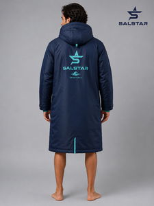Veste parka de bain imperméable personnalisée de haute qualité, longue, à capuche, doublée polaire, pour le changement de vêtements après la baignade, fournie directement par l'usine - Product Image 2