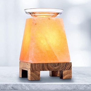 Lámpara de Sal Rosa del Himalaya Tallada a Mano, 100% Natural y Ecológica, con Base de Madera, Decoración para el Hogar con Feng Shui, Regalo - Product Image 3