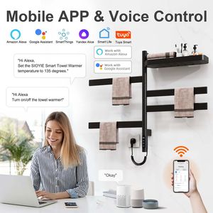 SIOYIE Scaldasalviette Elettrico Intelligente da Parete Girevole con Barre Orientabili e Timer Smart per Bagno - Product Image 4