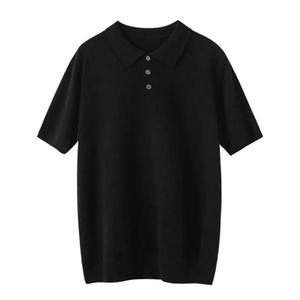 Polo de Punto Beige de Manga Corta para Hombre, Corte Regular Informal, Color Sólido, Diseño con Botones, Algodón Transpirable - Product Image 4