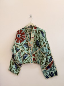 Boho Vintage <b>Kantha</b> Suzani <b>Jacket</b> Handmade Hippie Quilted Coat - Product Image 4