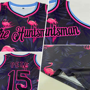 Camiseta de Baloncesto Personalizada con Estampado de Flamencos, Sin Mangas, Unisex, para Adultos, Sublimada, Transpirable, de Poliéster, de Secado Rápido - Product Image 2