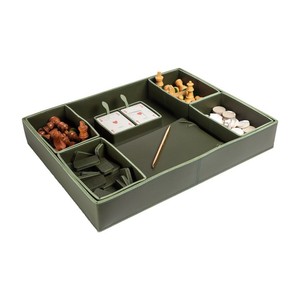 Wholesale Customized Large Capacity Storage 2 in 1 Chess Box and Backgammon Premium Quality Leather Luxury Box Set - Product Image 6