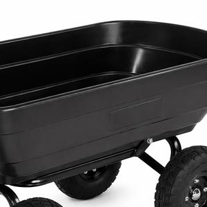 Best <b>Trolley</b> Dump Cart with Wheels Wagon Heavy Duty Steel Frame Utility Cart with Air Tires for Yard Lawn Hauling ODGGAD007 - Product Image 3