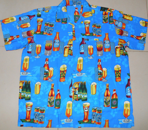 Venta al por Mayor de Camisas Hawaianas para Adolescentes y Adultos, Antiarrugas, de Popelina, con Diseño de Botella de Cerveza, Estampado Personalizado, Verano, 100% Poliéster, India - Product Image 6