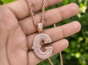 Collier Pendentif Lettre Hip Hop Moissanite Givrée en Argent 925 Plaqué Or avec Chaîne Certifiée Unisexe Bling Breloque Initiale Bijou - Product Image 2