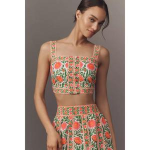 Top Corto Lucia con Estampado Urbano de Color Personalizado, Falda Casual con Tirantes, Panel Regular, Tirantes en los Hombros, 100% Algodón - Product Image 1