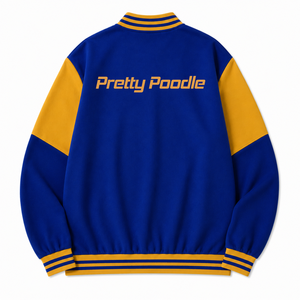 Chaqueta cortavientos personalizada de la hermandad Sigma Gamma Rho con logo bordado en azul y dorado, estilo casual para mujer con forro de poliéster. - Product Image 3