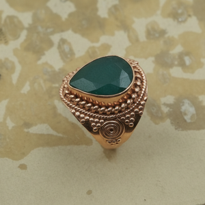 100% Genuine Green Emerald <b>925</b> <b>Silver</b> <b>Ring</b> Vintage Handmade Boho Statement <b>Ring</b> Rose Gold Yellow Gold Plated Jewelry for unisex - Product Image 4