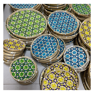 Panier à éventail en bambou fait main à partir de lattes de bambou naturel pour la décoration murale et la décoration rustique de la maison, fabriqué au Vietnam - Product Image 2