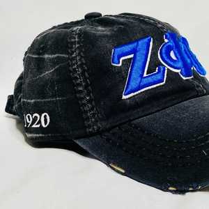 หมวกยีนส์สีดำ Zeta Phi Beta แบบขาดๆ ปักลาย ZPB หมวกเบสบอลสำหรับชมรมนักศึกษา สายปรับได้ สไตล์ลำลอง หมวกผู้หญิงทันสมัย - Product Image 6