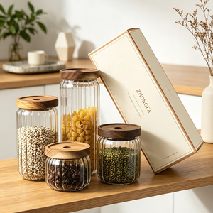Tapa de Bambú Personalizada para Frascos de Vidrio Grandes con Logotipo, Tapa Redonda para Frascos de Almacenamiento de Alimentos, Diseño de Fábrica de Empaquetado OEM - Product Image 5
