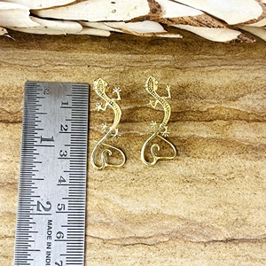 Nuevos pendientes de moda estilo bohemio con diseño de lagarto, joyería de latón con animales, pendientes delicados de gecko chapados en oro de 18 quilates para mujer, venta al por mayor OEM ODM - Product Image 6