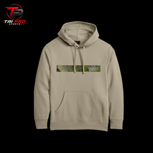 Sudadera con Capucha para Hombre, Resistente al Ácido, para Invierno, Caza, Color Caqui, con Diseño Gráfico de Barra de Camuflaje en el Centro - Product Image 2
