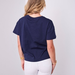 Nouvel Arrivage 2026 T-shirt Décontracté Femme à Manches Courtes Col Rond Uni Taille Cintrée Streetwear 100% Coton Léger - Product Image 2