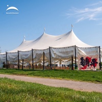 Tente de mariage de luxe en toile de voile : Solution tout-en-un pour la planification d'événements avec structure en poteaux d'acier pour les investisseurs haut de gamme dans les campings