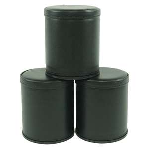 Gobelet à dés de luxe en cuir PU avec tissu en velours, forme cylindrique, sans jeu de dés inclus, pour jeux de société et activités de jeu, accessoire - Product Image 3