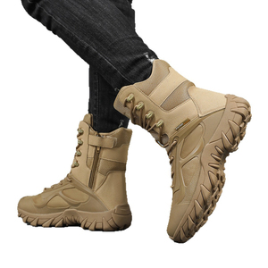 Botas de Senderismo Color Caqui para Hombre, Parte Superior de Malla Transpirable, Suela de Goma, Punta Redonda, Zapatos Tácticos para Exteriores para Todas las Estaciones - Product Image 5