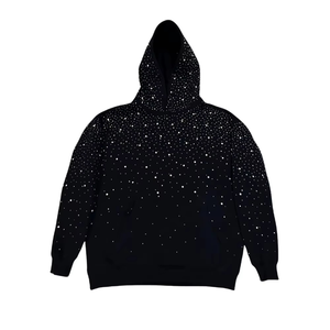 เสื้อฮู้ดซิปเต็มตัว ผ้าฝ้าย 100% แฟชั่นฤดูหนาว ประดับเพชร- ให้ความรู้สึกเย็นสบายและเปล่งประกาย สำหรับทุกเพศ - Product Image 3
