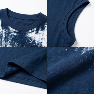 Heavyweight Cotton Tie Dye Tank <b>Top</b> Vintage Blue Snow Wash Muscle Tee Custom Private Label Streetwear 2026 - Product Image 6