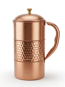 Jarra de Cobre Premium, Jarra de Cobre Artesanal, Jarra de Cobre Rústica, Utensilios de Cocina de Cobre, Artículos para Bebidas de Cobre, Vajilla de Cobre - Product Image 3