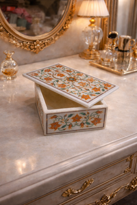 Organisateur de bijoux en marbre artisanal avec incrustations traditionnelles – Fournisseur en gros - Product Image 2